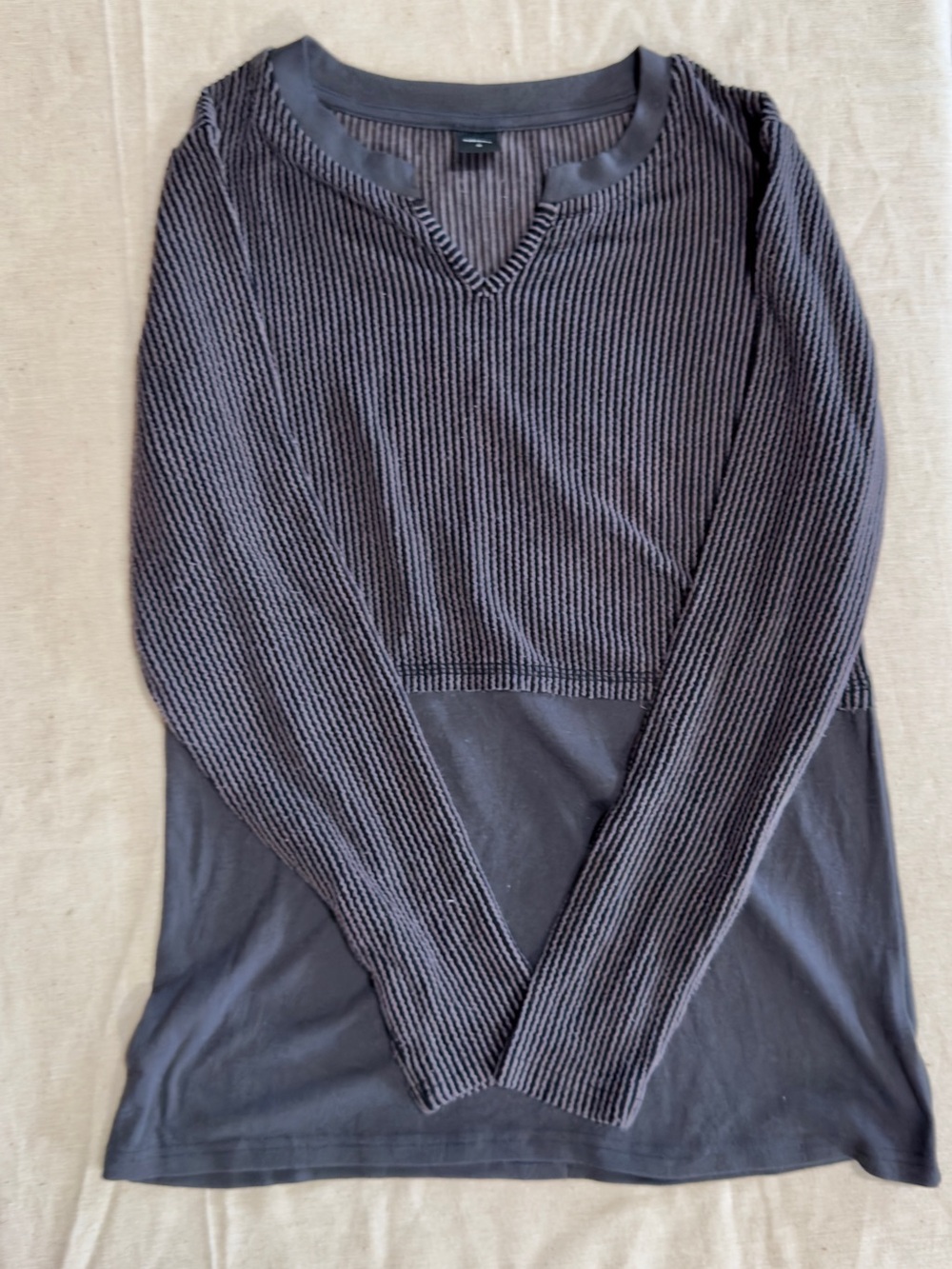 Men's Long Sleeve Textured Knit Sweater - Black